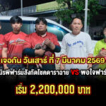 (ภูมิรพีฟาร์มสังกัดโชคดาราฉาย🆚พอใจฟาร์ม) สนามชนไก่ทองอินเตอย์ เริ่ม2.2M เจอกัน วันเสาร์ ที่ 7 มีนาคม 2569